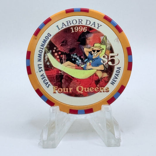 Four Queens Las Vegas Nevada 1996 'Labor Day' LE $5 Casino Chip N8373