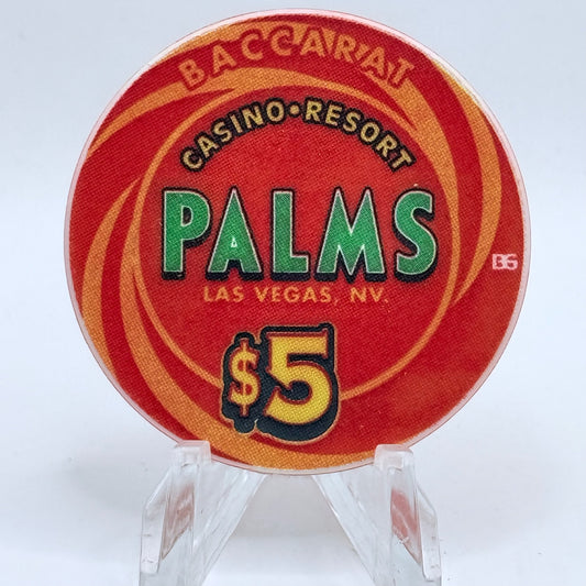 Palms Casino Resort Las Vegas Nevada 2001 'Baccarat' $5 Casino Chip V9441