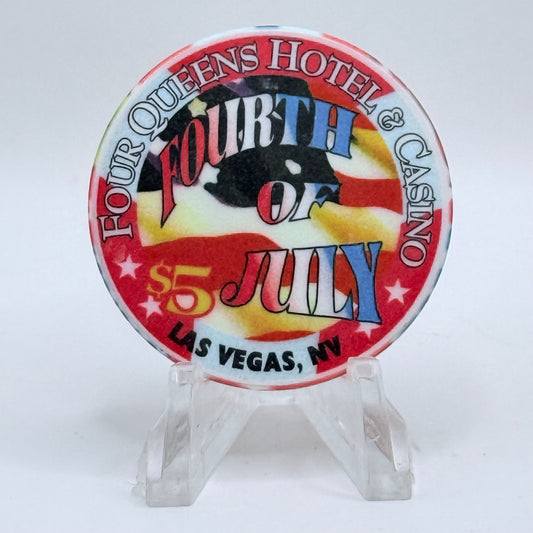 Four Queens Las Vegas Nevada 1998 'Fourth Of July' LE $5 Casino Chip V2508