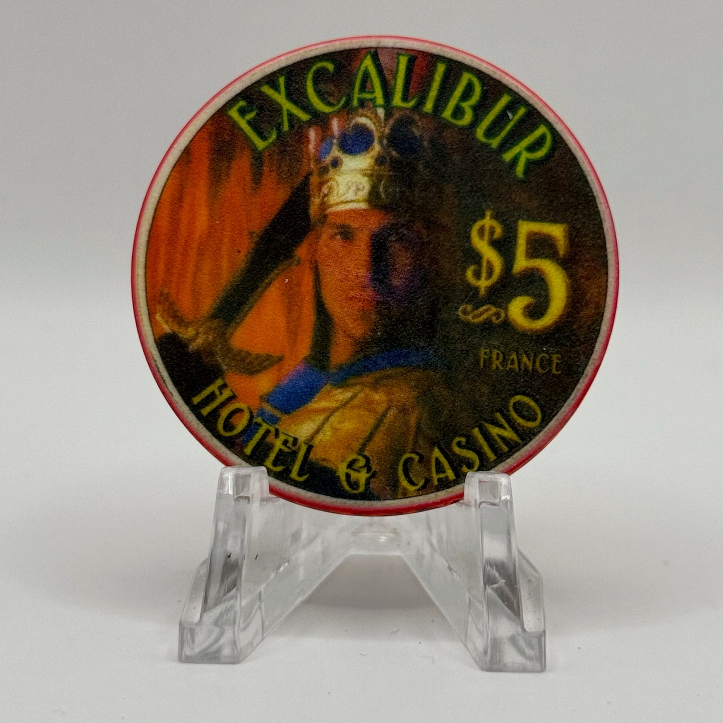 Excalibur Las Vegas Nevada 1999 'France' LE $5 Casino Chip V4074