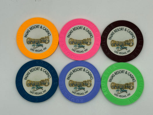 Palms Casino Resort Las Vegas Nevada 2002 Series 203 Set of 6 Roulette Casino Chip E1870