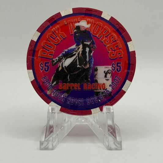 Hard Rock - Las Vegas Las Vegas Nevada 2002 'Rock-n Horses' Series 3 LE $5 Casino Chip E0778