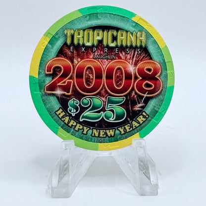 Tropicana Express Laughlin Nevada 2008 '1st New Years' LE $25 Casino Chip