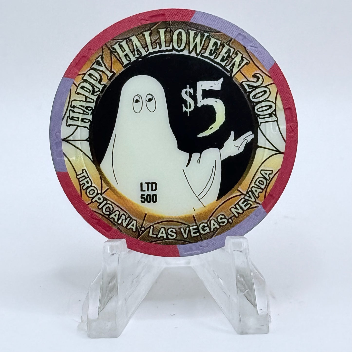 Tropicana Las Vegas Nevada 2001 'Happy Halloween' LE $5 Casino Chip V7102