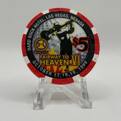 Hard Rock - Las Vegas Las Vegas Nevada 1999 'Fairway to Heaven VI' LE $5 Casino Chip V4433