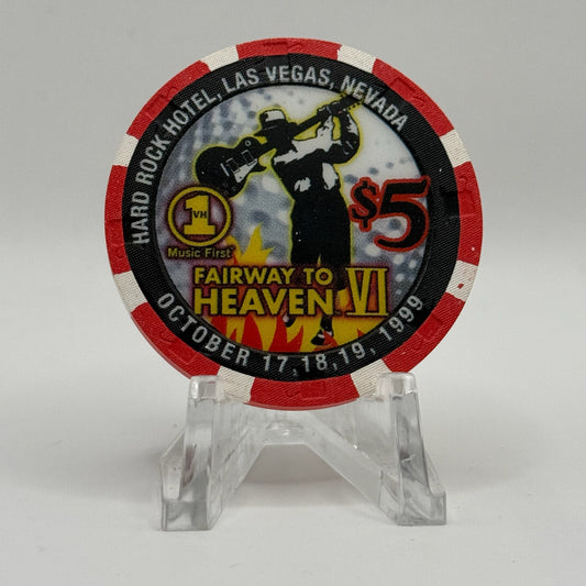 Hard Rock - Las Vegas Las Vegas Nevada 1999 'Fairway to Heaven VI' LE $5 Casino Chip V4433