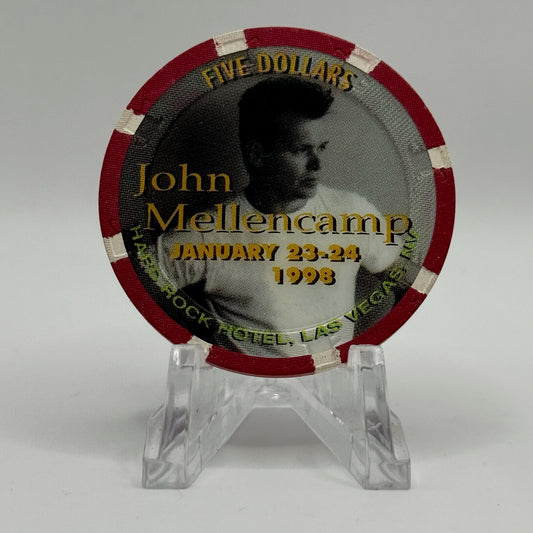 Hard Rock - Las Vegas Las Vegas Nevada 1998 'John Mellencamp' LE $5 Casino Chip N9853