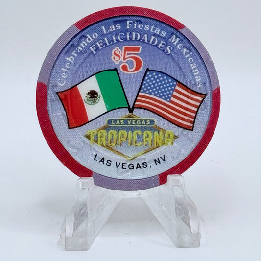 Tropicana Las Vegas Nevada 1996 'Felicadades' LE $5 Casino Chip N9233