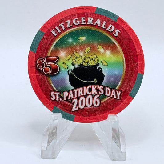 Fitzgeralds (Fitz) Las Vegas Nevada 2006 'St Patrick's Day' LE $5 Casino Chip E5381