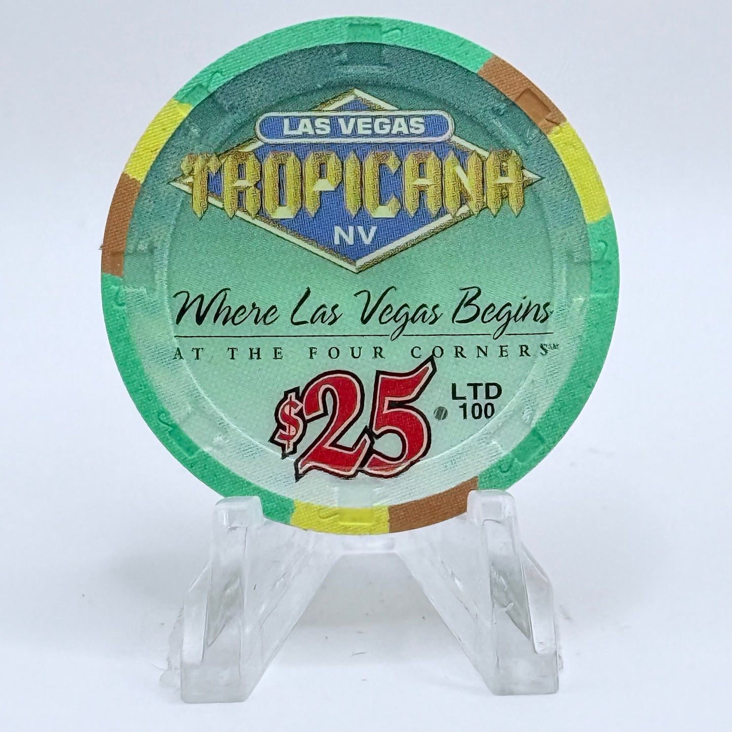Tropicana Las Vegas Nevada 1999 'Happy Holidays, Season Greetings' LE $25 Casino Chip V3561