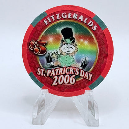Fitzgeralds (Fitz) Las Vegas Nevada 2006 'St Patrick's Day' LE $5 Casino Chip E5380