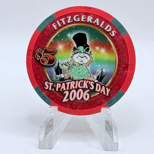 Fitzgeralds (Fitz) Las Vegas Nevada 2006 'St Patrick's Day' LE $5 Casino Chip E5380