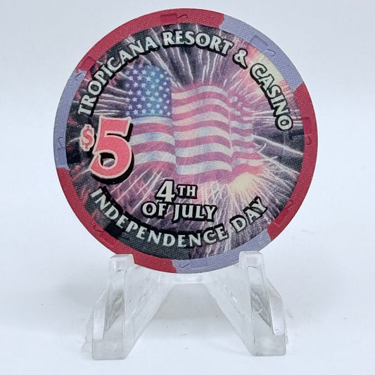 Tropicana Las Vegas Nevada 1998 'Fourth Of July' LE $5 Casino Chip V3538