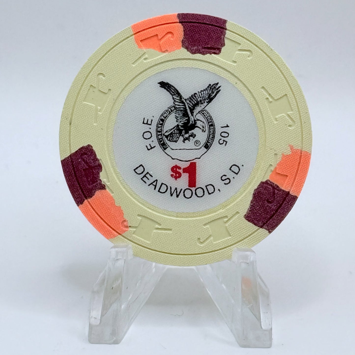 F.O.E. 105 Deadwood South Dakota 1990 $1 Casino Chip D3100