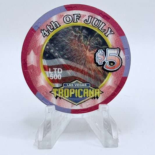 Tropicana Las Vegas Nevada 2001 '4th Of July' LE $5 Casino Chip V7098