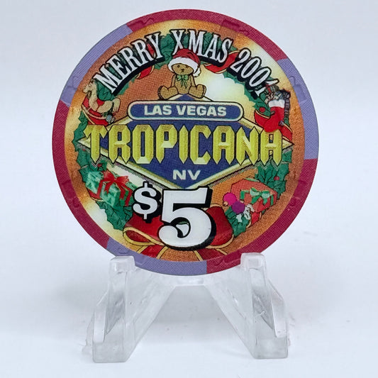 Tropicana Las Vegas Nevada 2001 'Christmas' LE $5 Casino Chip V7103