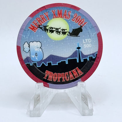 Tropicana Las Vegas Nevada 2001 'Christmas' LE $5 Casino Chip V7103