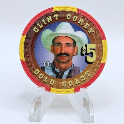 Gold Coast Las Vegas Nevada 2000 'Clint Corey - Las Vegas Rodeo Legends' Series 11 LE $5 Casino Chip V7301