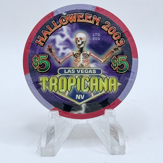 Tropicana Las Vegas Nevada 2003 'Happy Halloween' LE $5 Casino Chip E2855