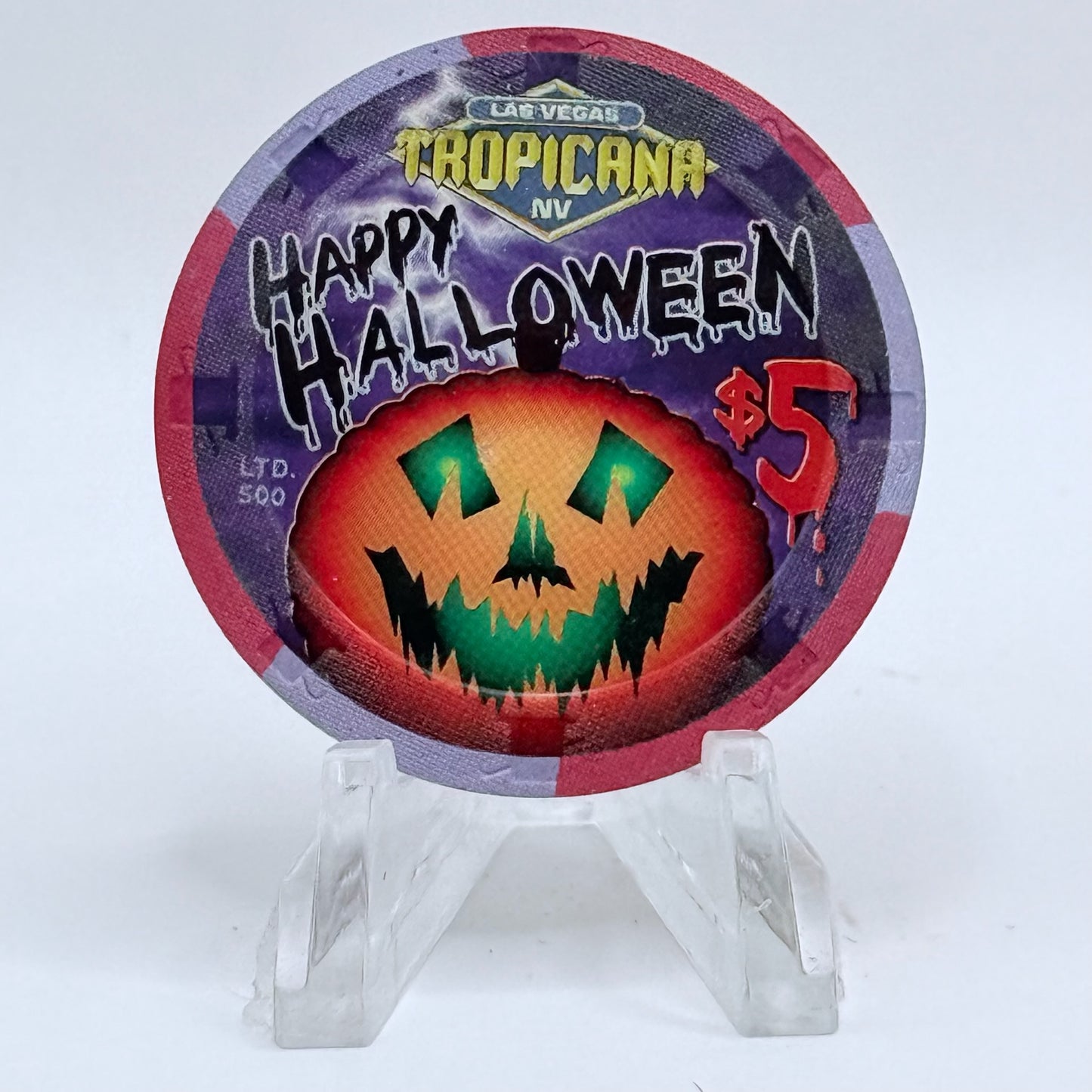 Tropicana Las Vegas Nevada 2003 'Happy Halloween' LE $5 Casino Chip E2855