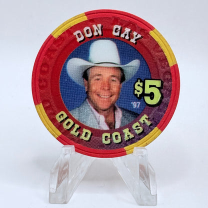 Gold Coast Las Vegas Nevada 1997 'Don Gay - Las Vegas Rodeo Legends' Series 8 LE $5 Casino Chip N9776