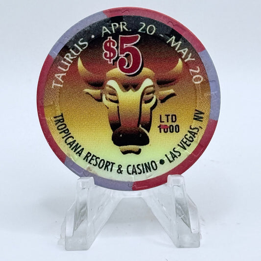Tropicana Las Vegas Nevada 1998 'Taurus' Series 20 LE $5 Casino Chip V3557