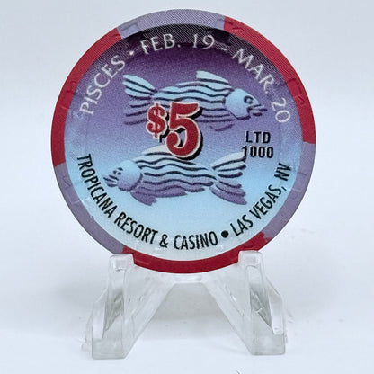 Tropicana Las Vegas Nevada 1998 'Pisces' Series 20 LE $5 Casino Chip V3552