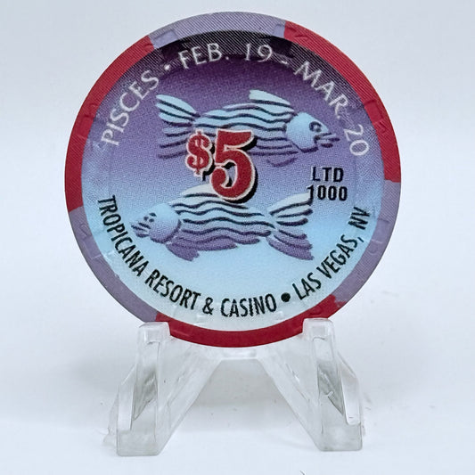 Tropicana Las Vegas Nevada 1998 'Pisces' Series 20 LE $5 Casino Chip V3552