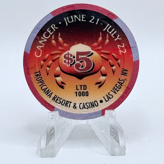 Tropicana Las Vegas Nevada 1998 'Cancer' Series 20 LE $5 Casino Chip V3542