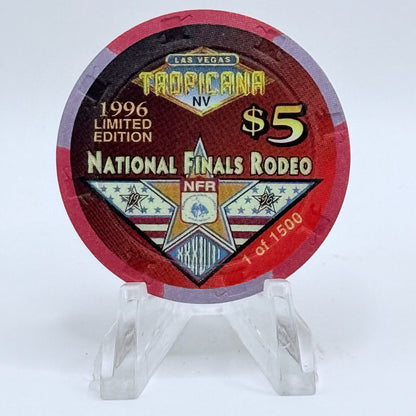 Tropicana Las Vegas Nevada 1996 'National Finals Rodeo Buckle' LE $5 Casino Chip N9238
