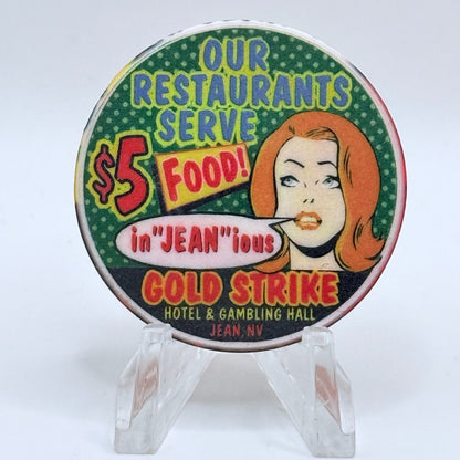 Gold Strike Hotel & Gambling Hall Jean Nevada 1999 'In 'Jean' ious' LE $5 Casino Chip V4322