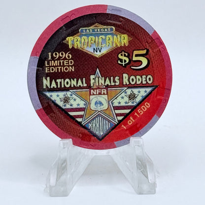 Tropicana Las Vegas Nevada 1996 'National Finals Rodeo Buckle' LE $5 Casino Chip N9240