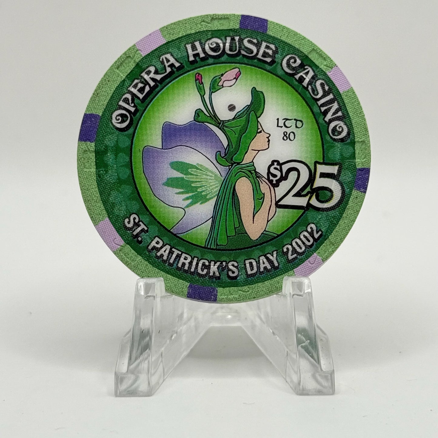 Opera House Casino N. Las Vegas Nevada 2002 'St. Patrick's Day' LE $25 Casino Chip V9279