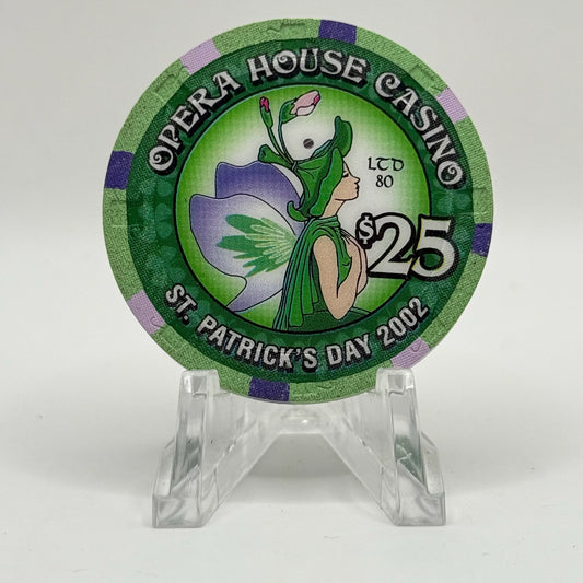 Opera House Casino N. Las Vegas Nevada 2002 'St. Patrick's Day' LE $25 Casino Chip V9279