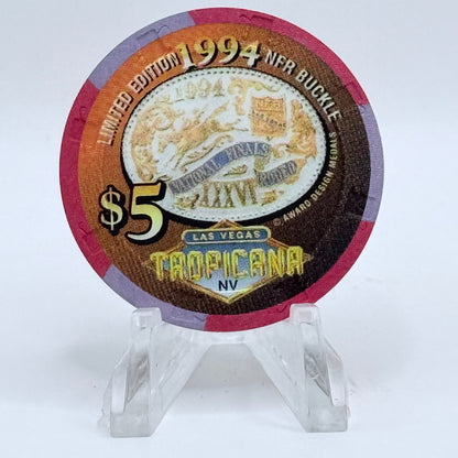 Tropicana Las Vegas Nevada 1994 'National Finals Rodeo Buckle' LE $5 Casino Chip N9241
