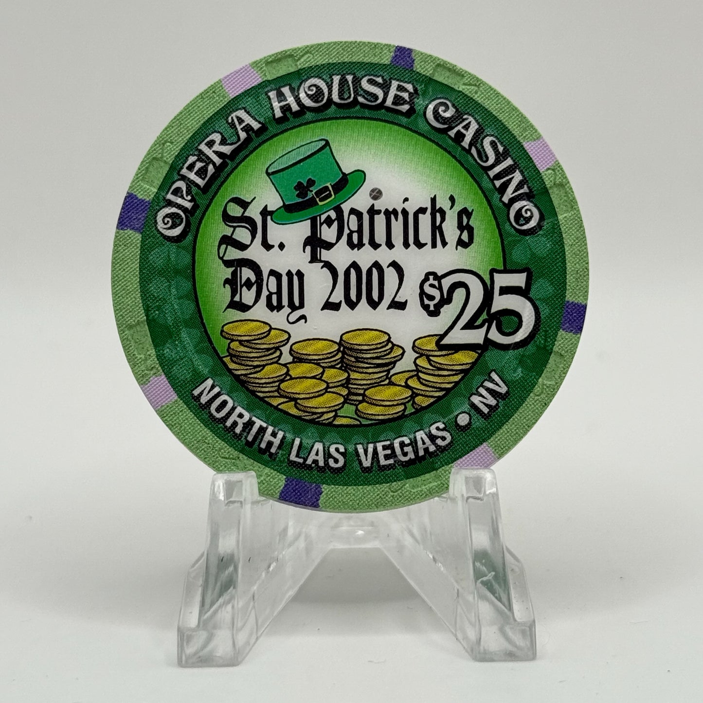 Opera House Casino N. Las Vegas Nevada 2002 'St. Patrick's Day' LE $25 Casino Chip V9279