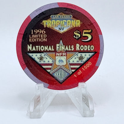 Tropicana Las Vegas Nevada 1996 'National Finals Rodeo Buckle' LE $5 Casino Chip N9243