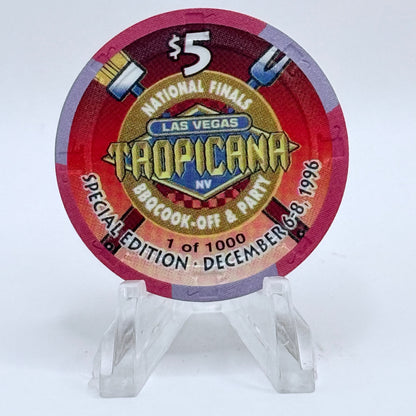 Tropicana Las Vegas Nevada 1996 'National Finals BBQ Cook-off & Party' LE $5 Casino Chip N9244