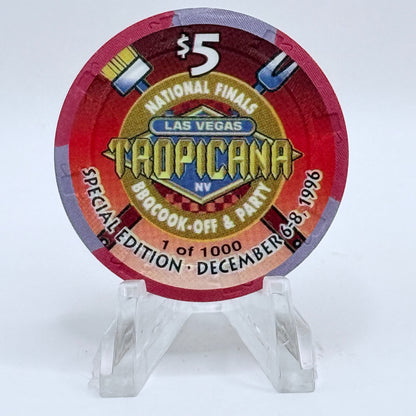 Tropicana Las Vegas Nevada 1996 'National Finals BBQ Cook-off & Party' LE $5 Casino Chip N9244