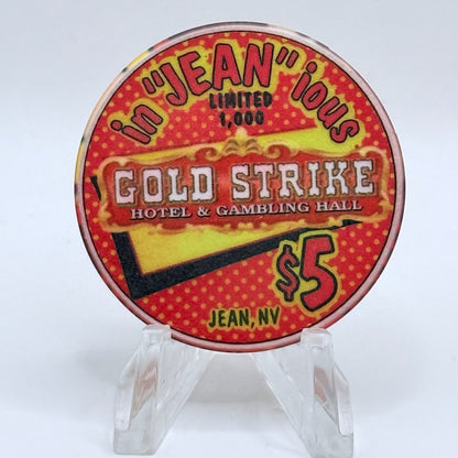 Gold Strike Hotel & Gambling Hall Jean Nevada 1999 'In 'Jean' ious' LE $5 Casino Chip V4323