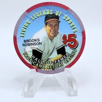 Tropicana Las Vegas Nevada 1997 'Brooks Robinson' Series 16 LE $5 Casino Chip V1679