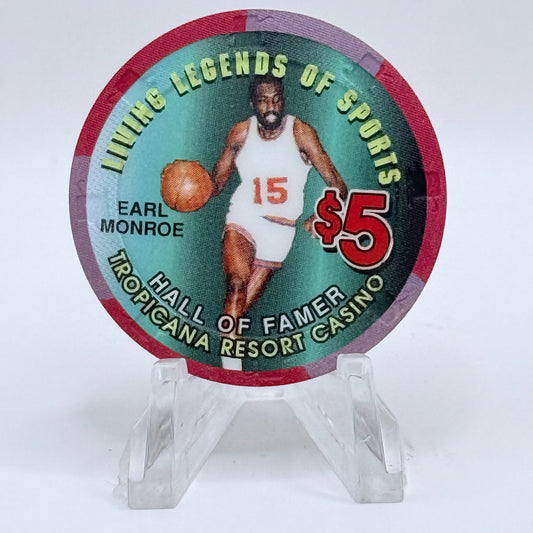 Tropicana Las Vegas Nevada 1997 'Earl Monroe' Series 16 LE $5 Casino Chip V1678