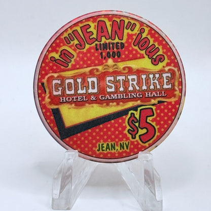 Gold Strike Hotel & Gambling Hall Jean Nevada 1999 'In 'Jean' ious' LE $5 Casino Chip V4316