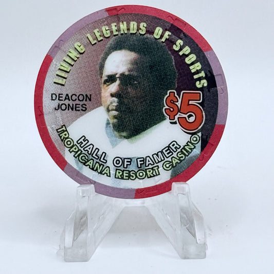 Tropicana Las Vegas Nevada 1997 'Deacon Jones' Series 16 LE $5 Casino Chip V1675