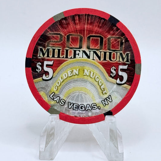 Golden Nugget Las Vegas Nevada 1999 'Millennium' LE $5 Casino Chip V4371