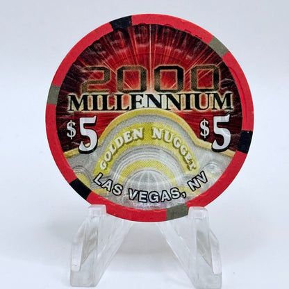 Golden Nugget Las Vegas Nevada 1999 'Millennium' LE $5 Casino Chip V4371