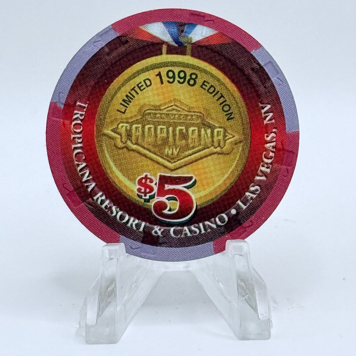 Tropicana Las Vegas Nevada 1998 'Win with America's Team' Series 14 LE Casino Chip V1664