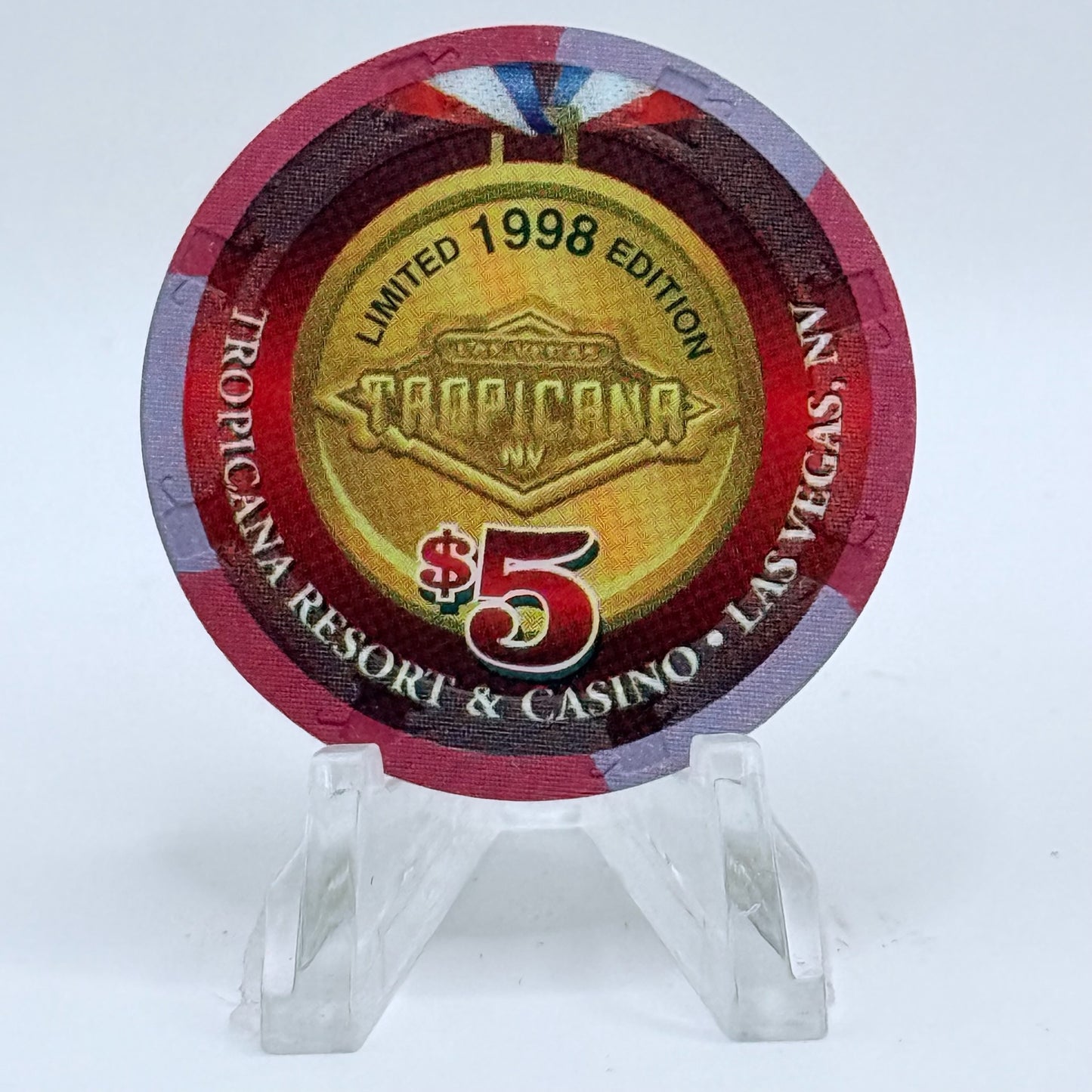 Tropicana Las Vegas Nevada 1998 'Win with America's Team' Series 14 LE Casino Chip V1667