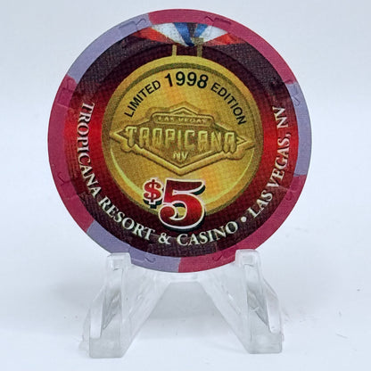 Tropicana Las Vegas Nevada 1998 'Win with America's Team' Series 14 LE $5 Casino Chip V1666