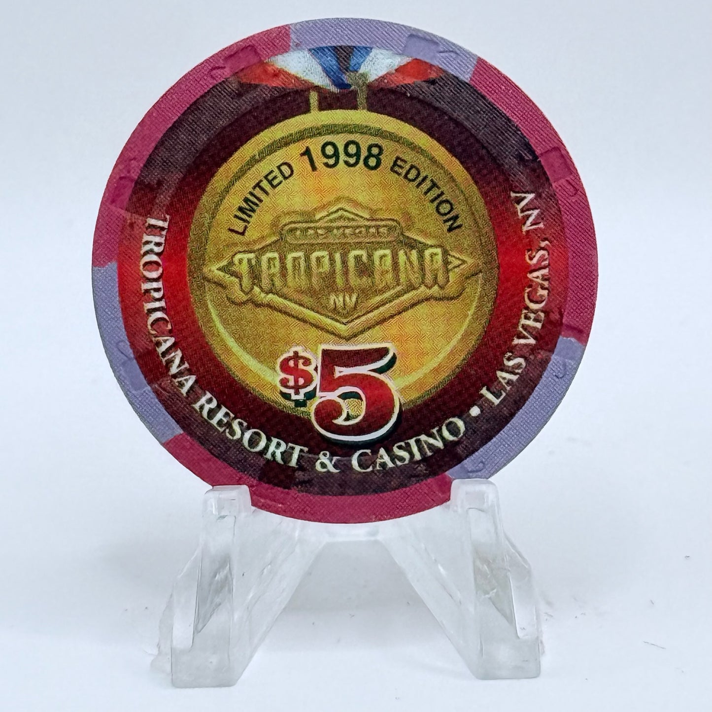Tropicana Las Vegas Nevada 1998 'Win with America's Team' Series 14 LE Casino Chip V1665